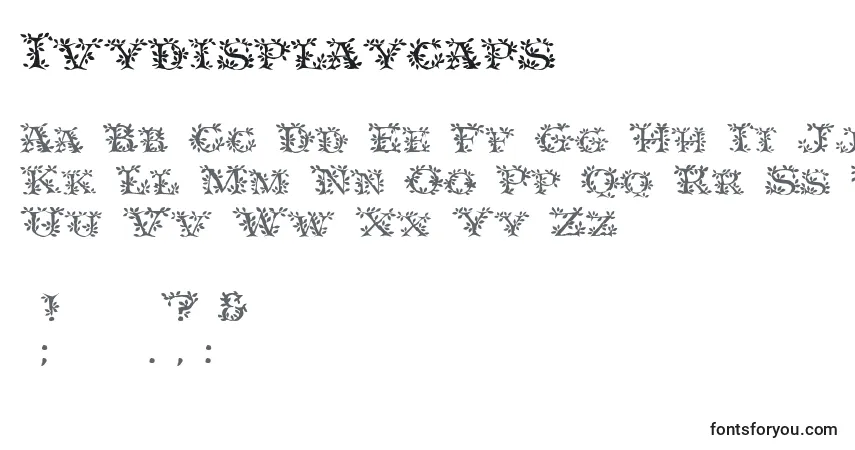 Schriftart Ivydisplaycaps – Alphabet, Zahlen, spezielle Symbole