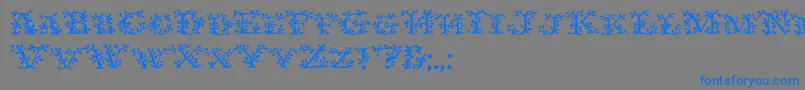 Шрифт Ivydisplaycaps – синие шрифты на сером фоне
