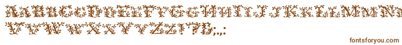 Czcionka Ivydisplaycaps – brązowe czcionki na białym tle