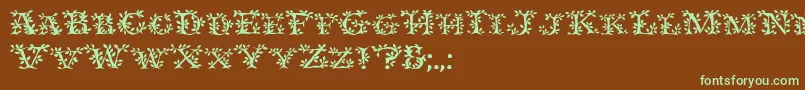 Ivydisplaycaps-fontti – vihreät fontit ruskealla taustalla