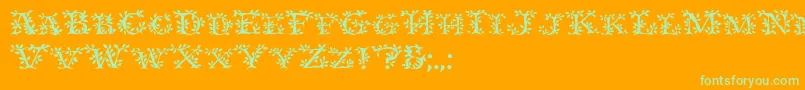 Ivydisplaycaps Font – Green Fonts on Orange Background