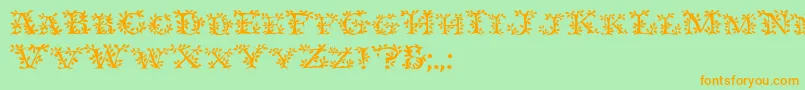 Ivydisplaycaps Font – Orange Fonts on Green Background