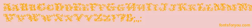 Ivydisplaycaps-Schriftart – Orangefarbene Schriften auf rosa Hintergrund