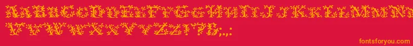 Ivydisplaycaps Font – Orange Fonts on Red Background
