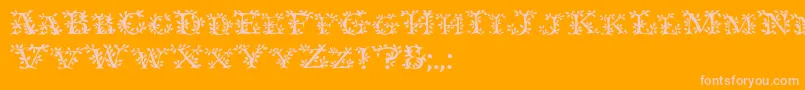 Ivydisplaycaps-fontti – vaaleanpunaiset fontit oranssilla taustalla