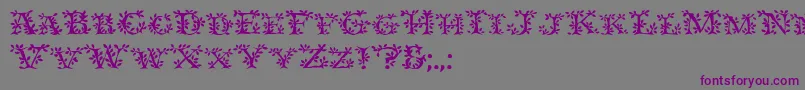 Ivydisplaycaps-fontti – violetit fontit harmaalla taustalla
