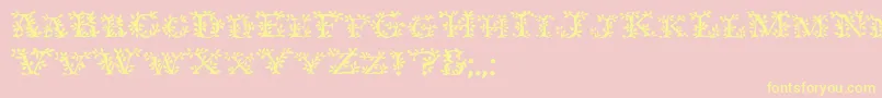 Ivydisplaycaps-Schriftart – Gelbe Schriften auf rosa Hintergrund