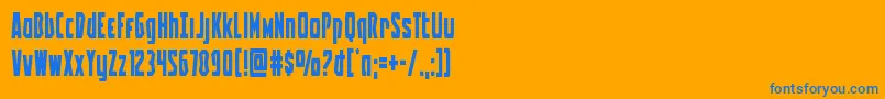 Battleworld Font – Blue Fonts on Orange Background