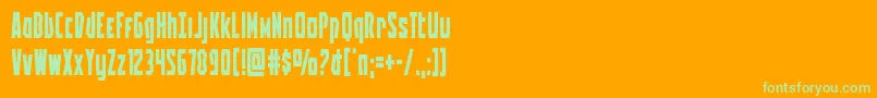 Battleworld Font – Green Fonts on Orange Background