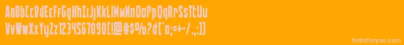 Battleworld Font – Pink Fonts on Orange Background