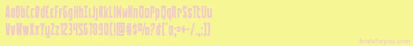 Battleworld Font – Pink Fonts on Yellow Background