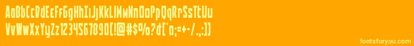 Battleworld Font – Yellow Fonts on Orange Background