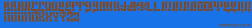 Marshosbn Font – Brown Fonts on Blue Background