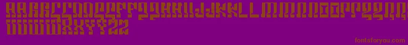 Marshosbn-Schriftart – Braune Schriften auf violettem Hintergrund