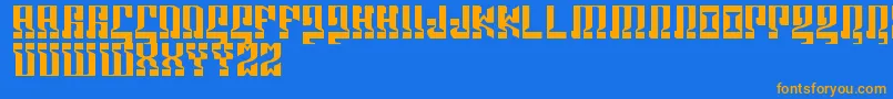 Marshosbn Font – Orange Fonts on Blue Background