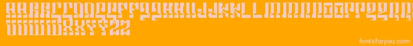 Marshosbn-Schriftart – Rosa Schriften auf orangefarbenem Hintergrund