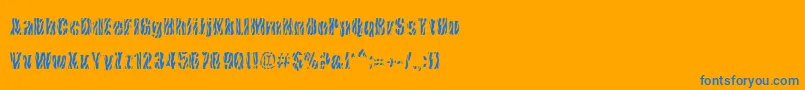 CowsInTheUs Font – Blue Fonts on Orange Background