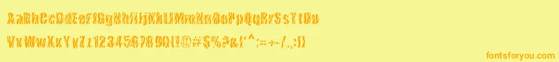 CowsInTheUs Font – Orange Fonts on Yellow Background