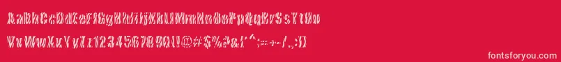 フォントCowsInTheUs – 赤い背景にピンクのフォント