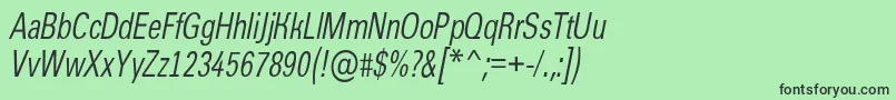 フォントAGroticcnItalic – 緑の背景に黒い文字