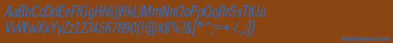 AGroticcnItalic Font – Blue Fonts on Brown Background