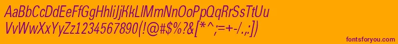AGroticcnItalic Font – Purple Fonts on Orange Background