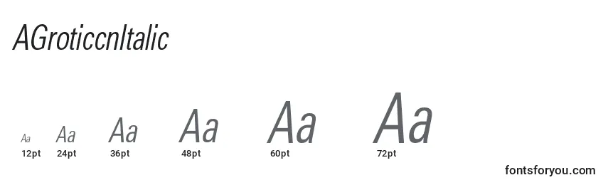 AGroticcnItalic Font Sizes