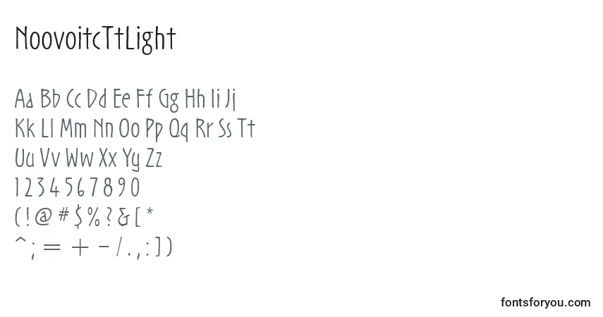 NoovoitcTtLight Font – alphabet, numbers, special characters