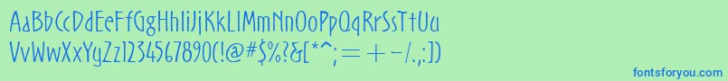 NoovoitcTtLight Font – Blue Fonts on Green Background