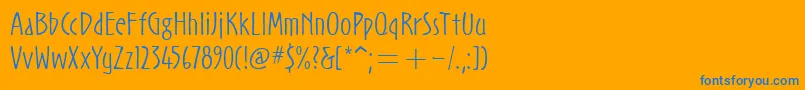 フォントNoovoitcTtLight – オレンジの背景に青い文字
