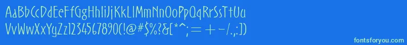 NoovoitcTtLight Font – Green Fonts on Blue Background