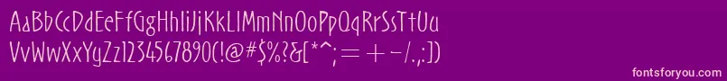 Fonte NoovoitcTtLight – fontes rosa em um fundo violeta