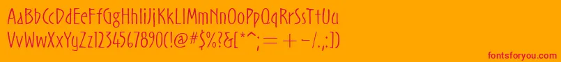 NoovoitcTtLight Font – Red Fonts on Orange Background
