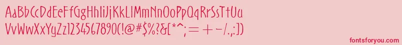 NoovoitcTtLight Font – Red Fonts on Pink Background