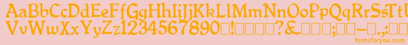 Queenempress-Schriftart – Orangefarbene Schriften auf rosa Hintergrund
