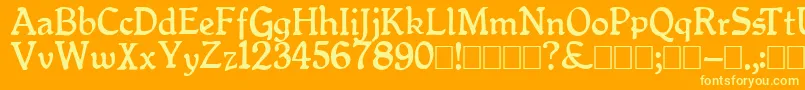 Queenempress Font – Yellow Fonts on Orange Background