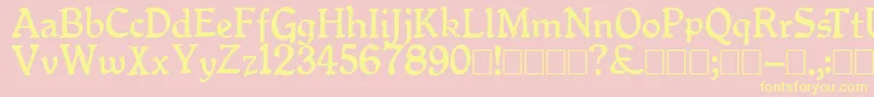 Queenempress-Schriftart – Gelbe Schriften auf rosa Hintergrund