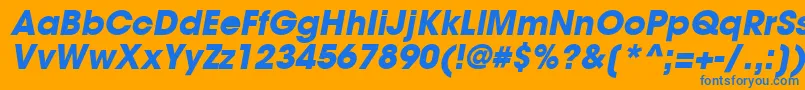 TrendexBlackSsiBoldItalic Font – Blue Fonts on Orange Background