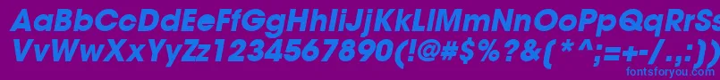 TrendexBlackSsiBoldItalic Font – Blue Fonts on Purple Background