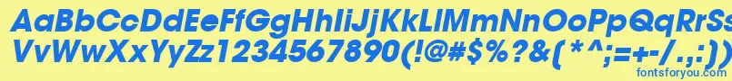 TrendexBlackSsiBoldItalic Font – Blue Fonts on Yellow Background