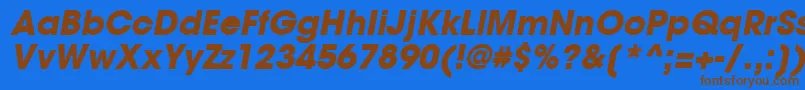 TrendexBlackSsiBoldItalic Font – Brown Fonts on Blue Background