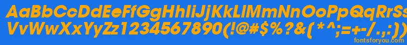 TrendexBlackSsiBoldItalic Font – Orange Fonts on Blue Background