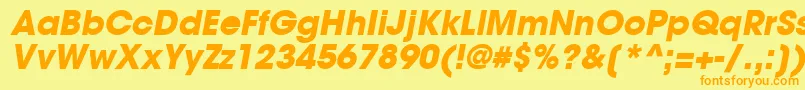 TrendexBlackSsiBoldItalic Font – Orange Fonts on Yellow Background