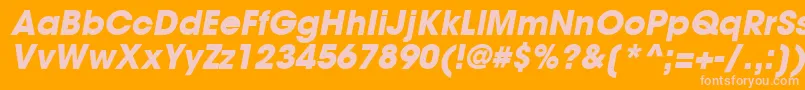 TrendexBlackSsiBoldItalic-Schriftart – Rosa Schriften auf orangefarbenem Hintergrund