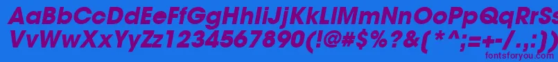 TrendexBlackSsiBoldItalic Font – Purple Fonts on Blue Background