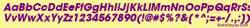 TrendexBlackSsiBoldItalic Font – Purple Fonts on Yellow Background