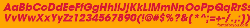 TrendexBlackSsiBoldItalic Font – Red Fonts on Orange Background