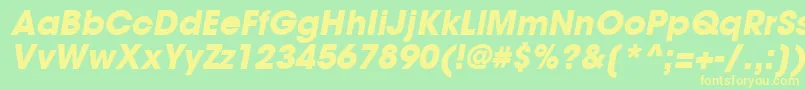 TrendexBlackSsiBoldItalic Font – Yellow Fonts on Green Background