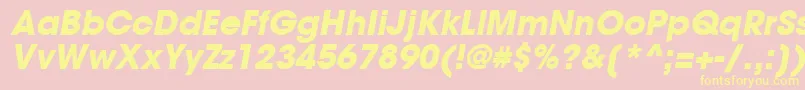 TrendexBlackSsiBoldItalic-Schriftart – Gelbe Schriften auf rosa Hintergrund