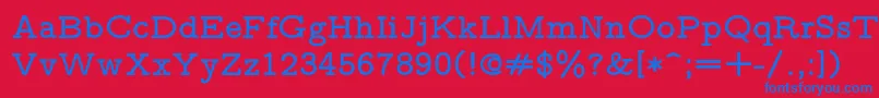 フォントLmmonoproplt10Bold – 赤い背景に青い文字